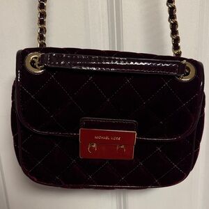 Michael Kors Dark Purple Quilted Crossbody Bag